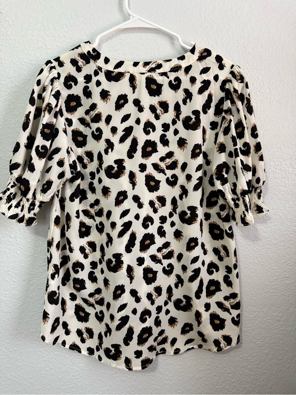 JODIFL Leopard Print Tie-Neck Blouse in Cream, Black & Brown - Picture 2 of 4
